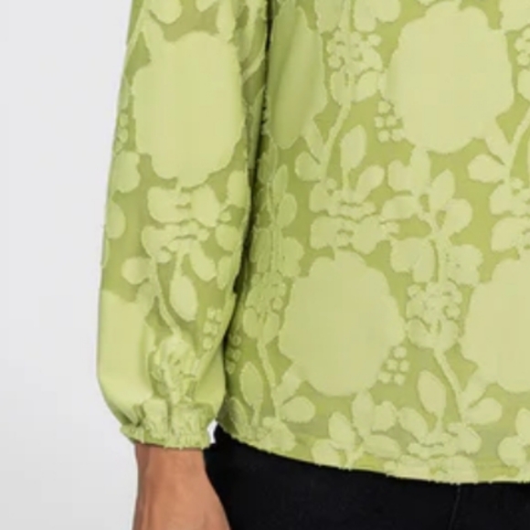 M🌿Elegant Green Floral Women's Top Blouse - Picture 6 of 6
